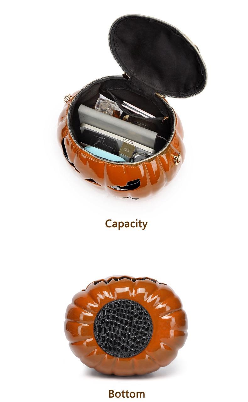3D Pumpkin Crossbody Bag - Cute Jack-o'-lantern Halloween Purse - Unique Orange Novelty Shoulder Bag for Women & Girls