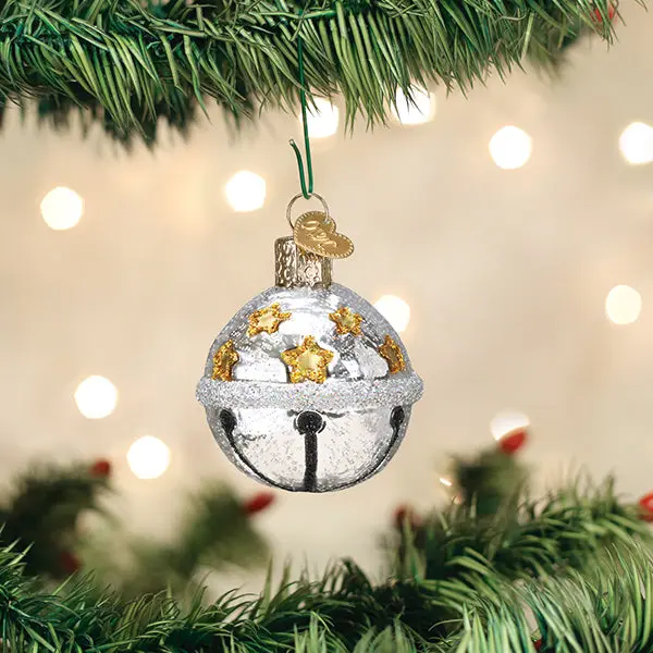 Silver Jingle Bell Christmas Decor Ornament, Festive Home Decoration