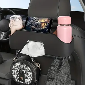 corvette cup holder Car Seat Back Organizer with Dual Cup Holders, Tissue Box, and Phone Storage - ABS Material, Fit for Most Vehicles