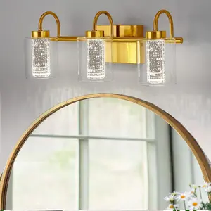 New Adoolla Bathroom Light Fixtures 3 Light Brushed Gold Vanity Indoor lighting