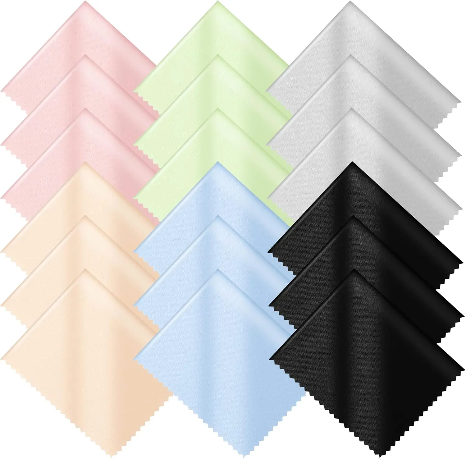 18 Pack Microfiber Cleaning Cloths (7" x 6") Multicolor Glasses Cleaning Cloth for Eyeglasses, Camera Lens, Cell Phones, Laptops, LCD TV Screens and More