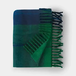 Woven Plaid Throw Blanket Dark Green - Threshold