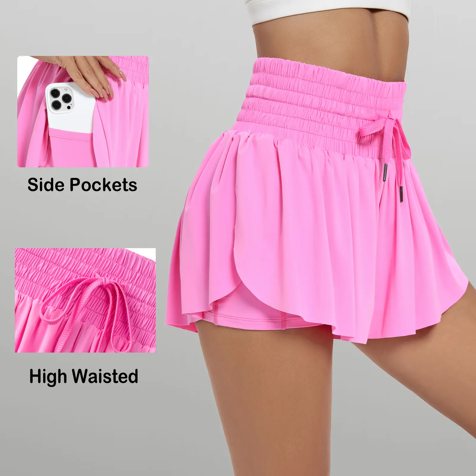 Flowy Athletic Shorts for Women High Waisted Gym Yoga Workout Running Sweat Shorts Golf Tennis Skirt Skort Preppy Shorts Cute Clothes Summer