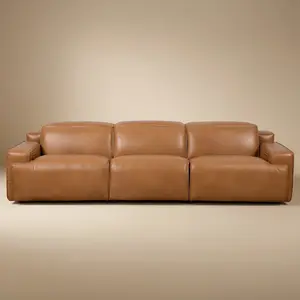 Lakewood Triple PWR Recliner Sofa - Tan Leather