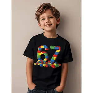 Kids' 67th Birthday / Number 67 T-Shirt - & 67 Years Outfit, Machine Washable Summer Attire for 67 Birthday Celebration Gift