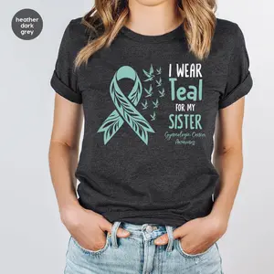 Gynecologic Cancer Awareness Shirt Cervical Cancer Shirt Ovarian Cancer Shirt Ovarian Warrior Shirt Gynecologic Cancer Sister Support Shirt WCerviCance