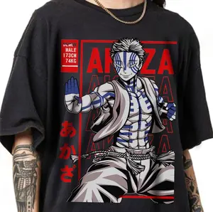 [Sale up to 30%] Akaza Kimetsu No Yaiba Anime Manga Lovers Shirt, Graphic Japanese Vintage Special Anime T-shirt, Fan Gifts