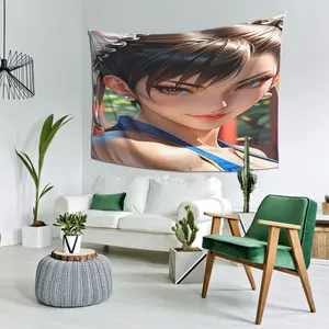 This Chun Li inspired tapestry is suitable for living rooms, bedrooms, offices and parties - easy to install, stylish and lightweight, soft and light skin, suitable for indoor and outdoor decoration, Christmas, Thanksgiving gifts
