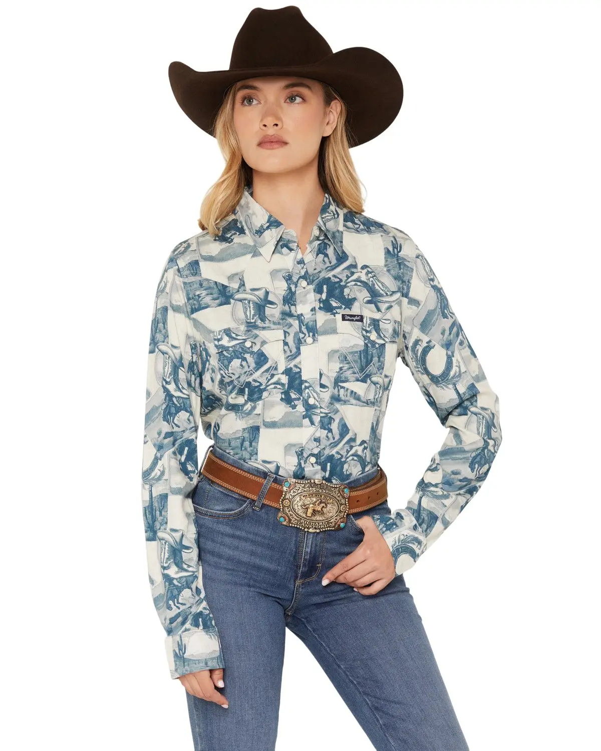 Wrangler Women's Retro Women'S Western Conversational Print Long Sleeve Snap - 112382271