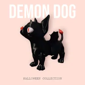 Demon Dog - Black with Red Accents 3.5" Articulated Halloween Fidget Toy designed by STLFlix animal figurine decor
