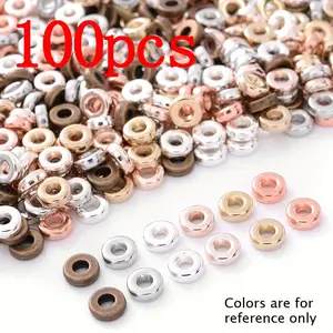 Flat round beads, loosely spaced beads, Threaded beads, suitable for DIY decorative clothing, sewing