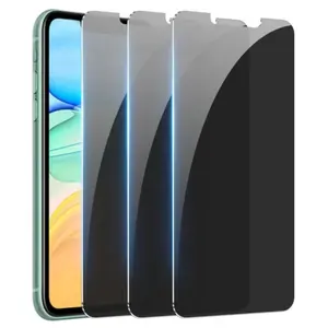 Privacy Screen Protector, 3 Counts Tempered Glass Phone Screen Protective Film, Anti-spy Phone Screen Protector, Phone Accessories Compatible with iPhone 11 12 13 14 15 Pro Max