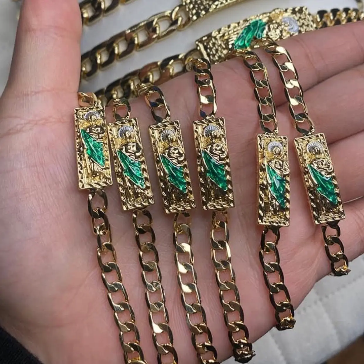 Kids San Judas/Virgencita Bracelet Unisex Quality Gold Plated