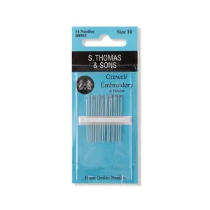 Size 10 -- Hand Sewing Needles -- Crewel / Embroidery --- S. Thomas & Sons