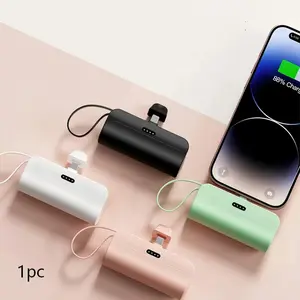Pocket Wireless Power Bank, 5000mah, Supports iOS and Type-C, Lithium Ion Battery, Mini Portable, Plug-And-Play, Ideal for Daily Commute