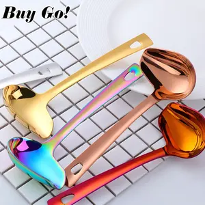 Premium 304 Stainless Steel Sauce Ladle – Long Handle Drizzle Spoon, Small Pouring Spout Spoon for Kitchen Cooking & Serving