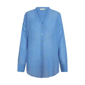 Barcelona Tunic - Azure Crinkle Linen