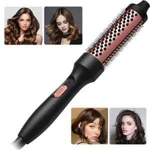 1PCS purple latest hot brush with dual MCH heaters, 30s fast heating, curling iron hot air brush, straightener and curler, curling and straightening without damage, 180 degrees, beauty styling personal care all-in-one, quick styling