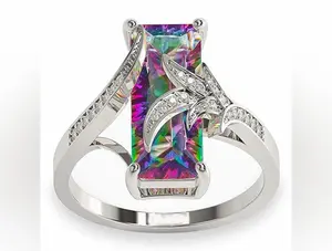Mystic Rainbow Topaz Ring - 925 Sterling Silver - Elegant Design