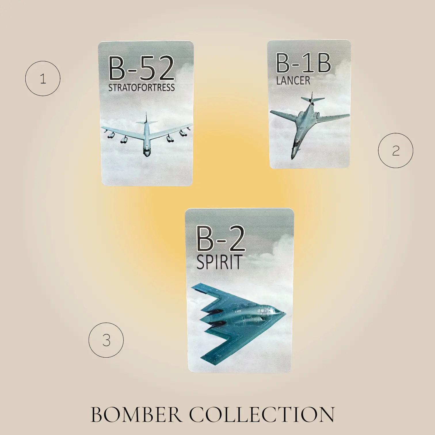 Bomber Aircraft Bundle: B-1B, B-2 & B-52 Military Aircraft Trading Cards (3-Pack)