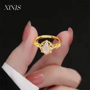 European and American high-end romantic goose egg moonlight ring, wedding engagement anniversary, birthday gift, exquisite packaging  crown design ring