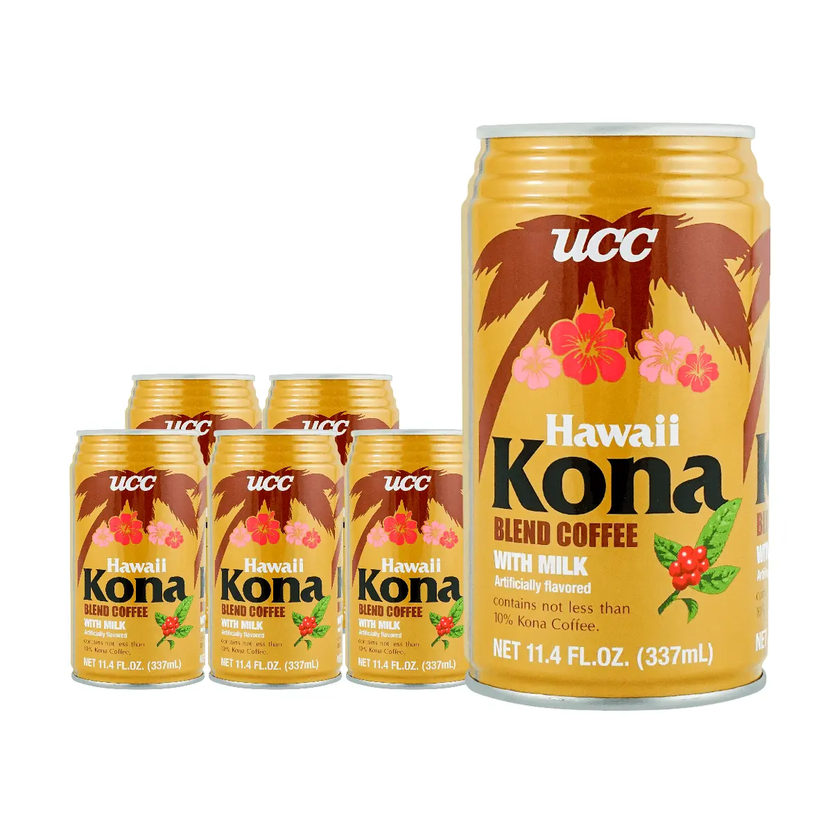 UCC Kona Coffee Hawaii Cold Brew 337ml x 6 Pack - Authentic Japanese Ready-to-Drink Iced Coffee