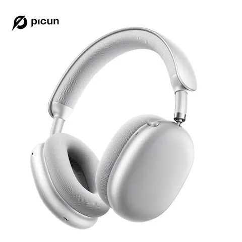 Picun F8 Pro Wireless Over-Ear Oval Bluetooth Headphones - 52dB Active ANC, ENC Noise Cancelling, 5 Smart Mics, Detachable Fabric Ear Cushions, Dual Device BT Connection, Custom Electronic Audio, Remote Control, Laptop/Phone Accessory