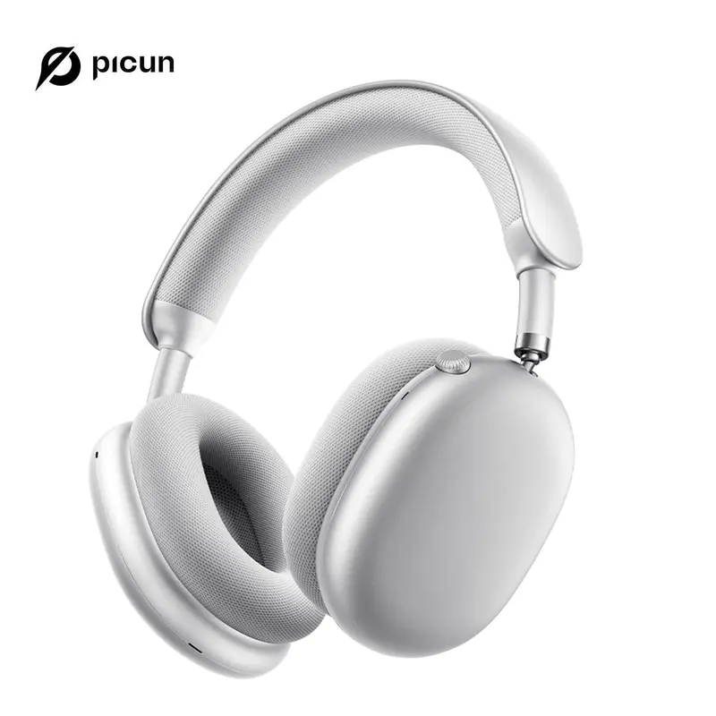 Picun F8 Pro Wireless Over-Ear Oval Bluetooth Headphones - 52dB Active ANC, ENC Noise Cancelling, 5 Smart Mics, Detachable Fabric Ear Cushions, Dual Device BT Connection, Custom Electronic Audio, Remote Control, Laptop/Phone Accessory