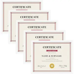 8.5x11 White Picture Frame, 8.5 by 11 Award Certificate Diploma Document Frames for Wall or Tabletop Display, 5 Pack