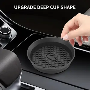 2 Counts Car Silicone Cup Mats, All-Season Universal Fit, Blingbling Design, Durable and Non-Slip, Perfect for Vehicle Use, Car Accessories