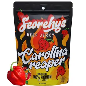 Scorchy's Jerky - Carolina Reaper Beef Jerky - Hand-Crafted Small Batch Jerky - Spicy High Protein Snack | Low Calorie and Low Fat - 30z - 1 pack