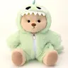 Getahug Dinosaur Teddy Bear | 5 Moveable Joints,Summervibes, Changeable Outfit Teddy Bear Set, Furry Pink and Green Dino Teddy Bear, Soft Stuffed Animal Plush Unique Gift for Dino Lovers Collectors, Cozy vibes Little Gifts for Girls Plushies