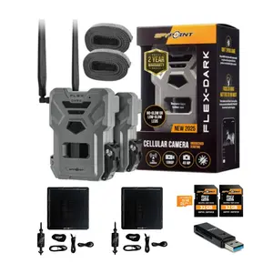 Spypoint Flex Cellular Trail Camera (2 Pack) with Solar Panel and Accessories