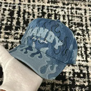 Dandy Hats Unisex Baseball Cap with Denim Cut Out Design, Adjustable Closure, and Retro Style