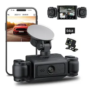 4 Lens Car DVR, Car DVR with IR Night Vision, Car Camera with Loop Recording, Car Dashboard Video Camera with 64GB Card, Wifi Car Dashcam, HD Driving Recorder