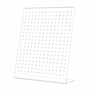 Earring Display Stand Clear Acrylic 9"H Slant Back Holder for 126 Sets by 321 Plastics