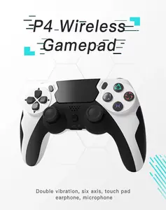 YLW Newest Double Shock Wireless Custom Video Game Controller for PS4 Games Gamepad stick grip joystick thumbstick Gaming Items Gaming Accessories controller ps5 accessories switch 2 case Console