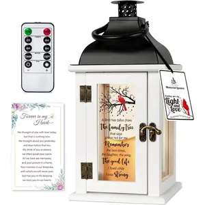 Memorial Lantern - Bereavement Sympathy Gifts for Loss of Loved One - Remembrance Gifts with LED Candle and Remote