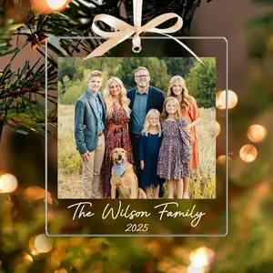 Personalized Family Photo Ornament – Custom Family Keepsake Decoration