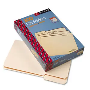 212 MAIN Manila Paper File Folders, 1/3 Cut Assorted Positions, 1-Ply Top Tab, Legal Size, 100/Box - Office Accessories, Document Organizer, Files Organizer