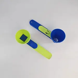 2 in 1 Sliding Spoon Measuring Cup & Funnel, 2 Counts Multifunctional 2 in 1 Spoon Measuring Cup & Food Funnel, Food Measuring Tool, Kitchen Gadgets for Home Dining Room Coffee Shop, Kitchenware, Utensils