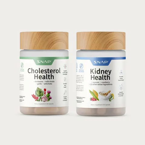 Snap Supplements - Cholesterol Health + Kidney Health - Cardiovascular & Renal Support Bundle