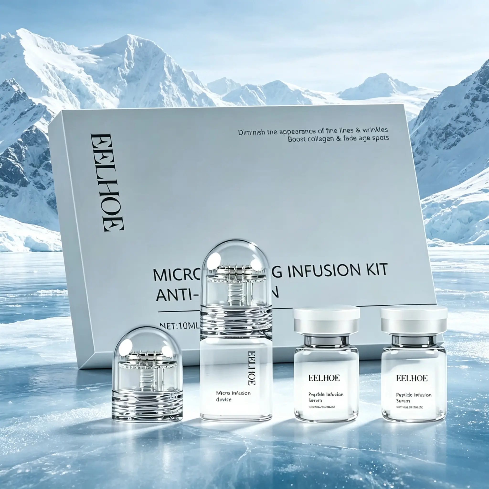 Micro-Infusion Serum 1/3Month Bundle for Wrinkles, Fine Lines & Dark Spots At-Home Facial Kit with Collagen & Peptides Hyaluronic Acid Skin Repair ampoule Facial Serum