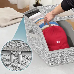 Stackable Hat Storage Box for Closet - 24 Baseball Cap Organizer with Snap Design - Durable & Breathable Construction - Dual-Zipper Closure - Foldable & Space-Saving - Ideal for Bridesmaids Gifts blade stand