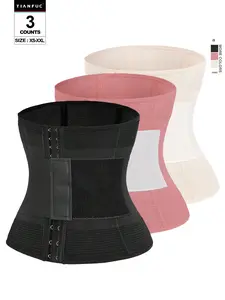 Women's Black High Stretch Casual-Sporty Waist Trainer Shapewear With Button Front Detail