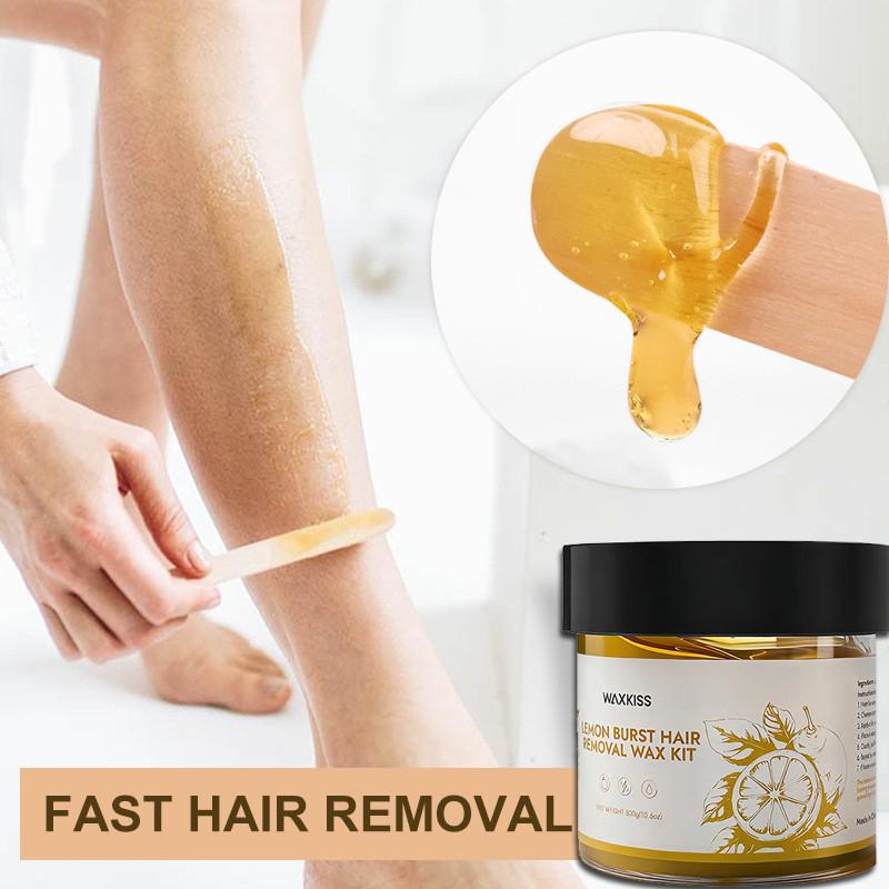 Sugar Waxing Kit, Clean & Easy Charcoal Honey Hair Removal Wax for Personal at Home & Professional at Salon Use, All Skin Types Wax Kit For Women Bikini Face Arms & Legs, Gentle Sugaring Kit - 10.6 oz, 0.66lbs, 300g/Can