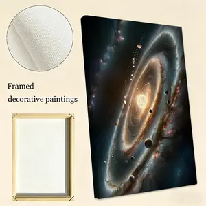 Universe Space Framed Wall Painting Eco HD Canvas Wall Art with Inner Frame | Waterproof, Wrinkle-Free, Not Easy to Damage | Ideal Wall Decor for Hallway, Entryway & Living Room