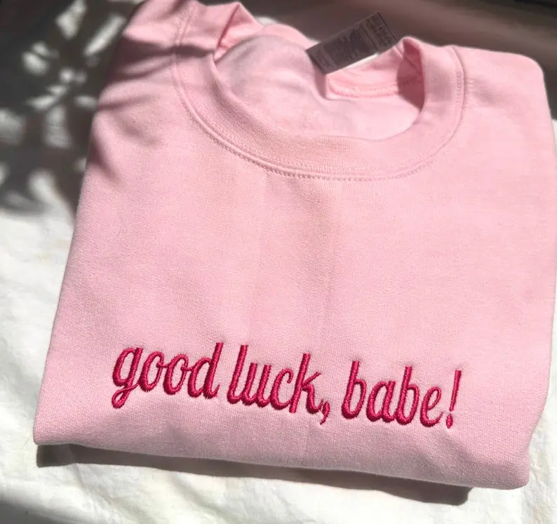 Good Luck, Babe Embroidered Sweater, Chappell roan gift, renne rapp merch