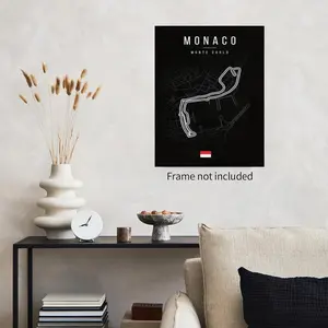 Monaco Race Track Canvas Poster, Modern Racing Style Wall Decor, Ideal Gift for F1 Enthusiasts, Simple and Fashionable Design