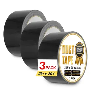 Black Duct Tape Heavy Duty: Wide  Outdoor Duck Furniture Repair Tape Bulk -  Adhesive Weather  No- Masking Tapes Patterns Variety Pack (Black, 3 * 2IN*20Yards)